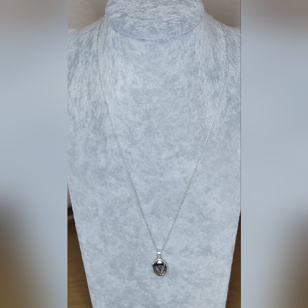 Sterling Silver Butterfly Locket With Sterling Silver Chain - Picture 6 of 11